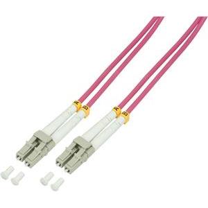 Opt. prespojni kabel LC/LC duplex 50/125µm OM4, LSZH, ljubičasti, 0,5 m