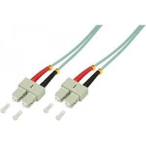 Opt. prespojni kabel SC/SC duplex 50/125µm OM3, LSZH, tirkizni, 5,0 m