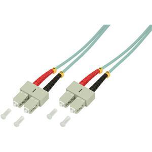 Opt. prespojni kabel SC/SC duplex 50/125µm OM3, LSZH, tirkizni, 3,0 m