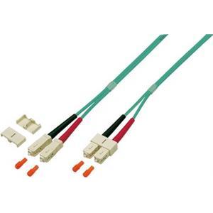 Opt. prespojni kabel SC/SC duplex 50/125µm OM3, LSZH, tirkizni, 2,0 m