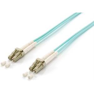 Opt. prespojni kabel LC/LC duplex 50/125µm OM3, LSZH, tirkizni, 25,0 m