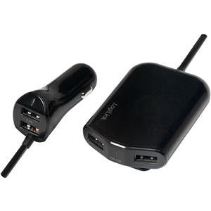 USB punjač za auto 4xUSB-A 24W (2x2,4A), za prednje i stražnje sjedalo