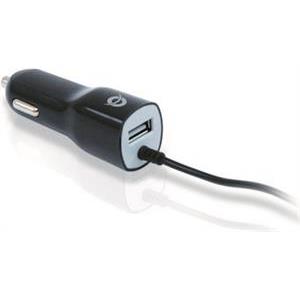 USB punjač za auto 2xUSB-A 10W (2A), 1 Port s MicroUSB kabelom, crni