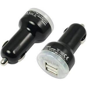 USB punjač za auto 2xUSB-A 10,5W (2,1A), crni