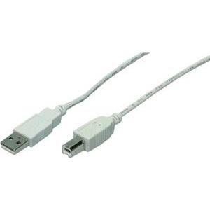 USB 2.0 kabel A->B M/M 3,0 m, sivi