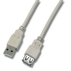 USB 2.0 kabel A->A M/Ž 3,0 m, sivi