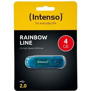 STICK 4GB USB 2.0 Intenso Rainbow Line Transparent Blue