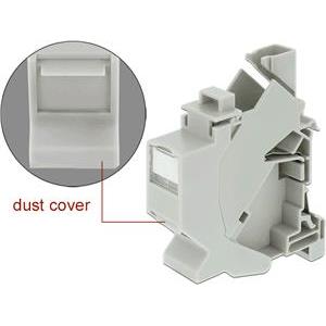 DeLOCK Keystone Mounting for DIN rail with dust cover - modular insert housing