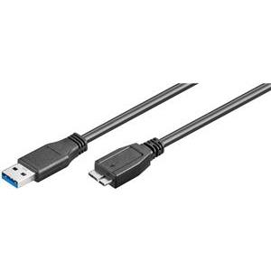 USB 3.0 kabel A->B Micro B M/M 3,0m, 2-struko oklopljeni, crni