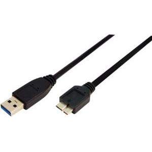 USB 3.0 kabel A->B Micro B M/M 2,0m, 2-struko oklopljen, crni