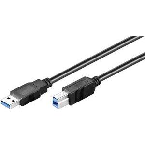 USB 3.0 kabel A->B M/M 3,0 m, dvostruko oklopljen, crni