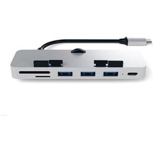 Satechi Aluminum TYPE-C CLAMP PRO Hub (3x USB 3.0,MicroSD) - Silver