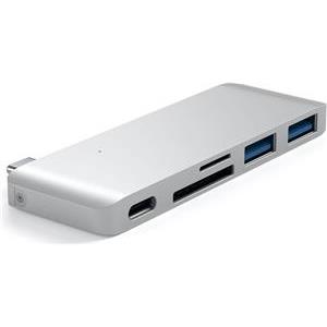 Satechi Aluminium TYPE-C Passthrough USB Hub (3x USB 3.0,MicroSD) - Space Grey