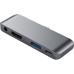 Satechi Aluminium TYPE-C Mobile Pro Hub (HDMI 4k,1x Jack 3mm,1x USB-A,1x USB-C) - Space Grey