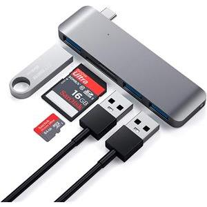 Satechi Aluminium TYPE-C PRO Hub (HDMI 4K,PassThroughCharging,2x USB3.0,2xSD,ThunderBolt 3) - Space Grey