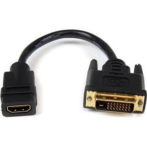StarTech.com 8in HDMI to DVI-D Video Cable Adapter - HDMI Female to DVI Male - HDMI to DVI Dongle Adapter Cable (HDDVIFM8IN) - video adapter - HDMI / DVI - 20.32 cm