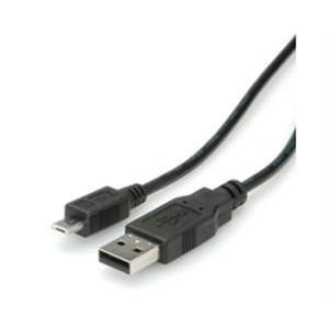 USB kabel 1,8m, AM - micro, Roline, crni