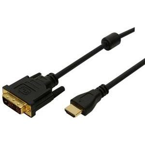 HDMI High Speed A M -> DVI (18+1) M kabel 2,0m, 1080p, s feritima, crni