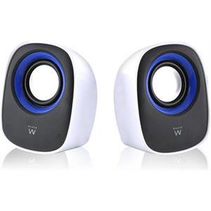 Speakers Ewent 2.0, 5W RMS, volume control, USB, black/white EW3513