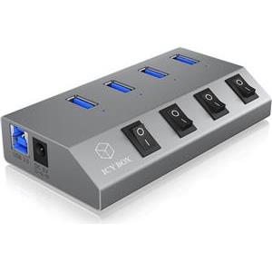 ICY BOX IB-HUB1405 USB 3.2 Gen 1 (3.1 Gen 1) Type-B 5000 Mbit/s Anthracite