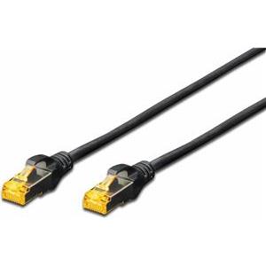 Cable Digitus Cat6a 0,25m black S/FTP