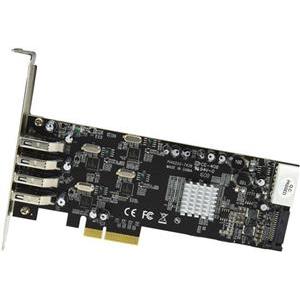 StarTech.com 4 Port USB 3.0 PCIe Card w/ 4 Dedicated 5Gbps Channels (USB 3.1 Gen 1) - UASP - SATA / LP4 Power - PCI Express Adapter Card (PEXUSB3S44V) - USB adapter - PCIe x4 - USB 3.0 x 4