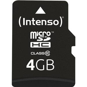 4GB Intenso MicroSDHC 20MB/s +Adapter