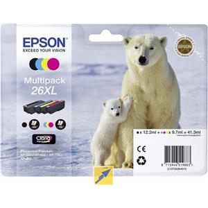 Epson 26XL Multipack - 4-pack - XL - black, yellow, cyan, magenta - original - ink cartridge