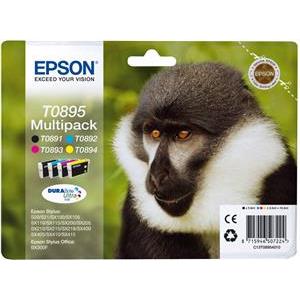 Epson T0895 Multipack - 4-pack - black, yellow, cyan, magenta - original - ink cartridge