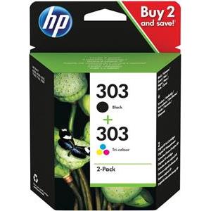 HP 303 Combo Pack - 2-pack - black, color (cyan, magenta, yellow) - original - ink cartridge