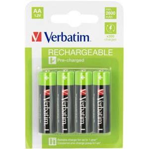 Baterije Verbatim AA punjive baterije, 2500mAh (4 komada)