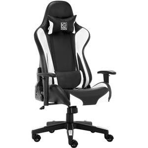 LC Power LC-GC-600BW - chair - plastic, metal, foam, polyurethane leather - black, white