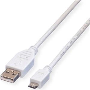 Roline VALUE USB2.0 kabel TIP A(M) na Micro B(M), 0.15m