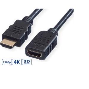 Roline VALUE HDMI produžni kabel sa mrežom, HDMI M - HDMI F, 1.5m