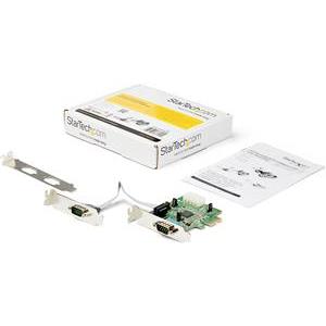 StarTech.com 2-port PCI Express RS232 Serial Adapter Card - PCIe Serial DB9 Controller Card 16950 UART - Low Profile - Windows macOS Linux (PEX2S953LP) - serial adapter - PCIe - RS-232 x 2