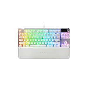 Tipkovnica STEELSERIES Apex 7 TKL Ghost, RGB, mehanička, Red switch, US layout, USB, srebrna