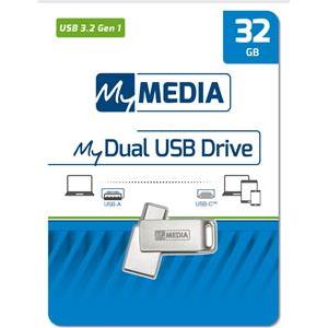 USB stick MyMedia 3.2 Gen1 #69269, 32 GB, Dual USB-A / USB-C, metalni