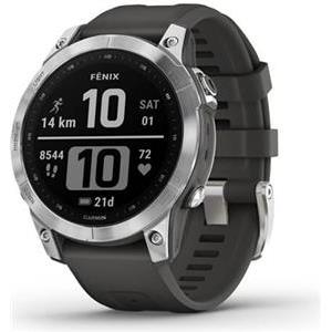 Pametni sat GARMIN Fenix 7, HR, GPS, multisport, srebrni/sivi remen, 010-02540-01