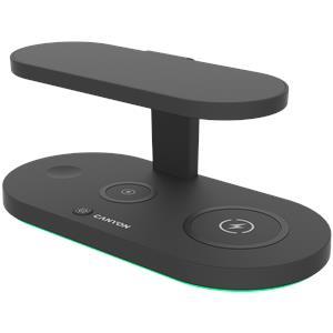 CANYON WS-501 5in1 Wireless charger, with UV sterilizer, with touch button for Running water light, Input QC36W or PD30W, Output 15W/10W/7.5W/5W, USB-A 10W(max), Type c to USB-A cable length 1.2m, 188