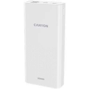 CANYON PB-2001 Power bank 20000mAh Li-poly battery, Input 5V/2A , Output 5V/2.1A(Max) , 144*69*28.5mm, 0.440Kg, white