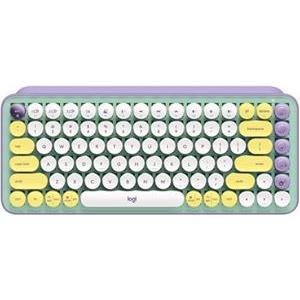 Tipkovnica LOGITECH POP Keys, mehanička, bežična, US Layout, USB, ljubičasto/zelena