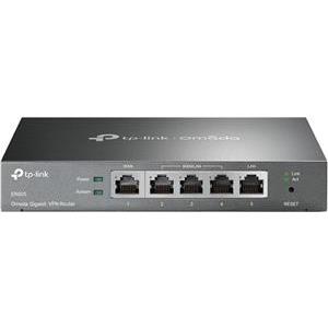 TP-Link ER605 Omada Gigabit VPN Router, 1 x G WAN, 1 x G LAN, 3 x WAN/LAN, 25K Concurrent Sessions, 128 MB DRAM, SPI 16MB Flash,IPSec, L2TP, PPTP, OpenVPN, SPI Firewall, DoS, 4 KV lightning protection