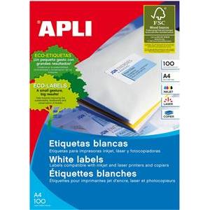 Naljepnica Apli 48,5x25,4mm bijela 100L 3129/1285