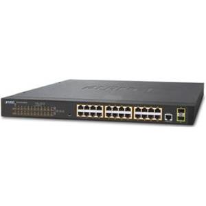 PLANET GS-4210-24P2S 24-port IPv4 Managed Gigabit Ethernet Preklopnik 802.3at PoE + 2-Port 100/1000X SFP (300W)