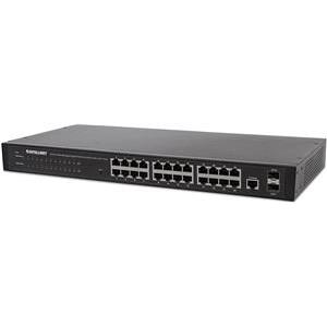 Switch L2 Managed, 24x10/100/1000T + 2xSFP, int. PSU, 19