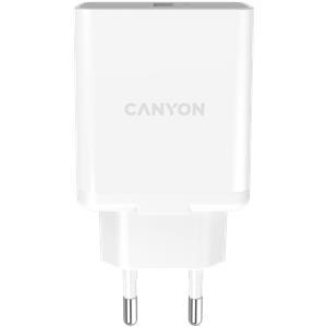 Canyon, Wall charger with 1*USB, QC3.0 24W, Input: 100V-240V, Output: DC 5V/3A,9V/2.67A,12V/2A, Eu plug, Over-load, over-heated, over-current and short circuit protection, CE, RoHS ,ERP. Size:89*46*2