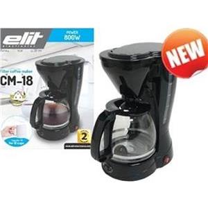 Aparat za kavu ELIT CM-18, 800W, 1.5L, 12 šalica, ploča za održavanje topline, crna