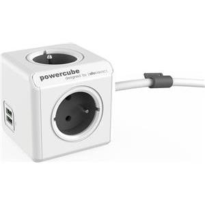 PowerCube Extended 4 gniazda 2x USB 3.0m szary