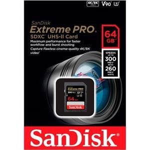 64 GB SDXC CARD SanDisk Extreme PRO UHS-II V90 300MB/s