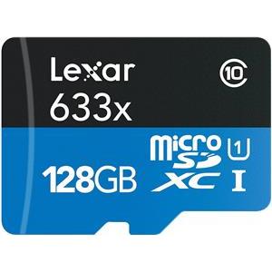 Lexar 128GB microSDXC High-Performance 633x UHS-I C10 A1 V30 U3